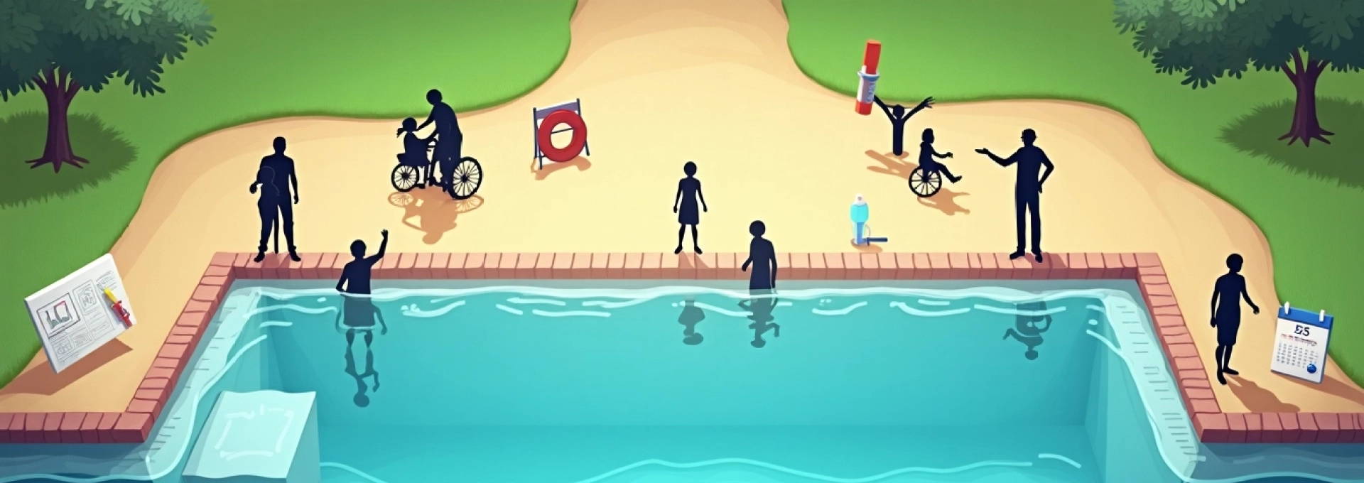 piscine avec plage immergée