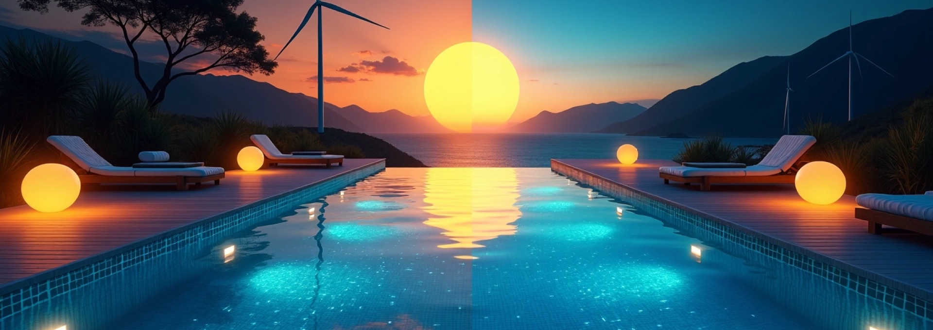 éclairage de piscine