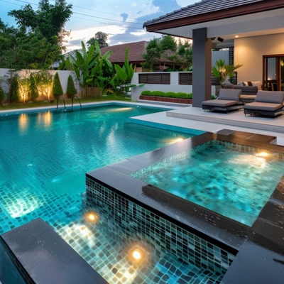 Éclairage de soirées au bord de l’eau